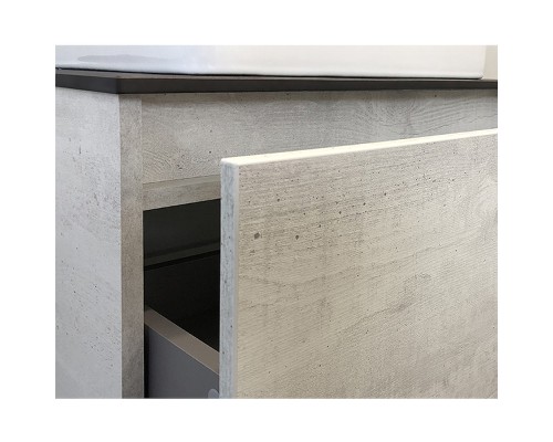 Тумба с раковиной Comforty Прага 60 00-00014536 подвесная Дуб белый Белая глянцевая Графит