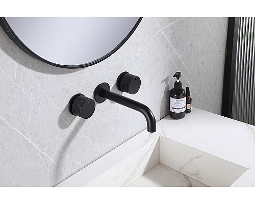 Смеситель для раковины Abber Wasser Kreis AF81122B Черный матовый