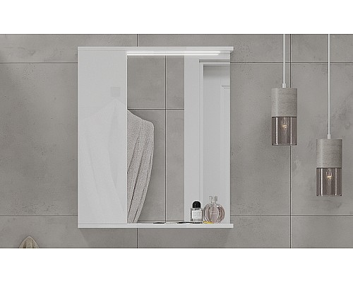 Зеркало со шкафом Volna Lake 60 L zsLAKE60.L-01 с подсветкой Белое