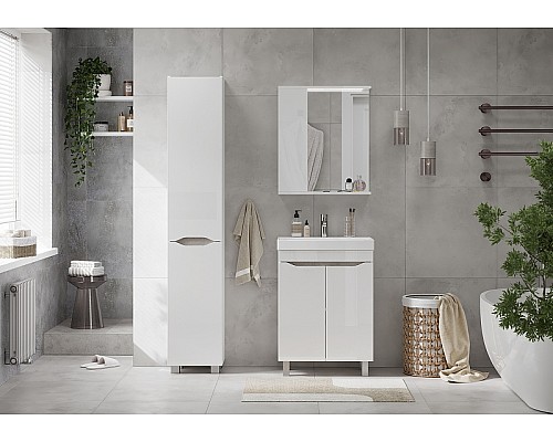 Зеркало со шкафом Volna Lake 60 L zsLAKE60.L-01 с подсветкой Белое