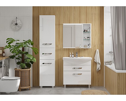 Зеркало со шкафом Volna Lake 80 R zsLAKE80.R-01 с подсветкой Белое