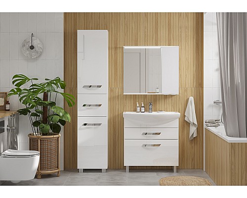 Зеркало со шкафом Volna Lake 80 R zsLAKE80.R-01 с подсветкой Белое