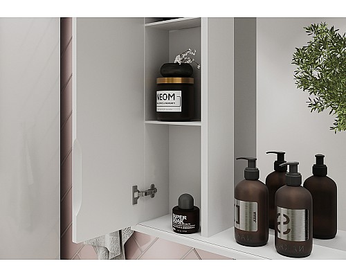 Зеркало со шкафом Volna Adel 70 L zsADEL70.L-01 с подсветкой Белое