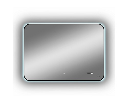 Зеркало Reflection Black View 1000х700 RF4004BV с подсветкой Черное с бесконтактным выключателем, диммером и часами