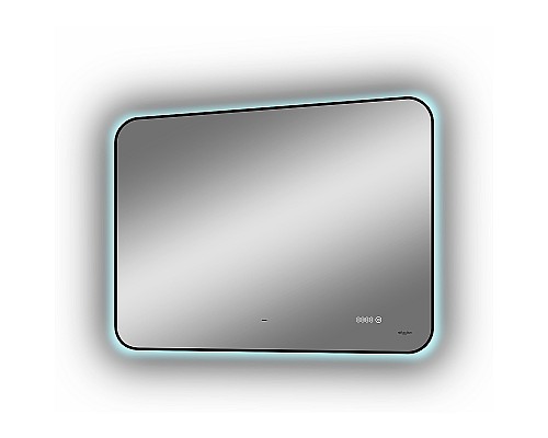 Зеркало Reflection Black View 1000х700 RF4004BV с подсветкой Черное с бесконтактным выключателем, диммером и часами