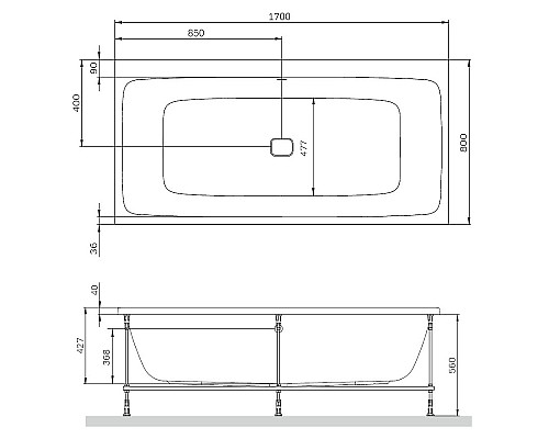 Акриловая ванна AM.PM Func 170х80 W84A-170-080W-A без гидромассажа