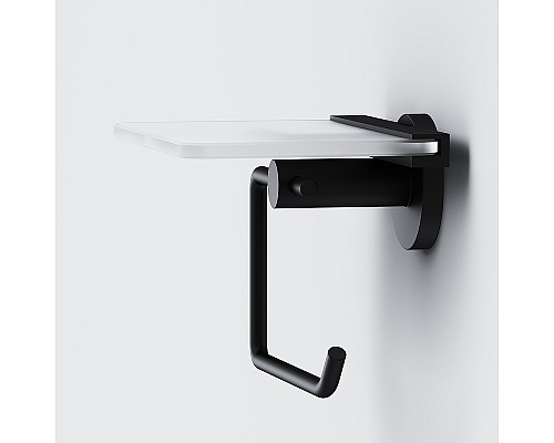 Держатель туалетной бумаги AM.PM X-Joy A85A341522 с полкой Черный матовый