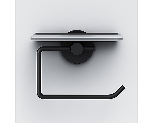 Держатель туалетной бумаги AM.PM X-Joy A85A341522 с полкой Черный матовый