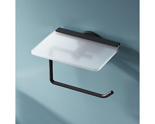 Держатель туалетной бумаги AM.PM X-Joy A85A341522 с полкой Черный матовый