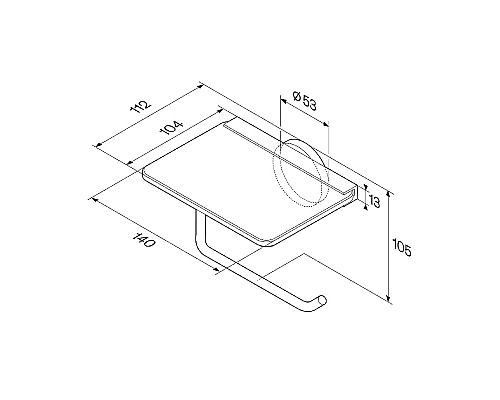 Держатель туалетной бумаги AM.PM X-Joy A85A341522 с полкой Черный матовый