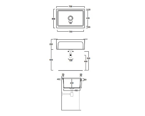Кухонная мойка Simas Top E Lavabi D Arredo 75 Q500bi Белая