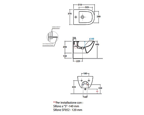 Биде Globo Stockholm LAS10.BI*1 подвесное Белое