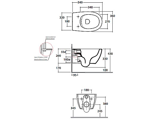 Унитаз Globo 4ALL MDS03.AR подвесной Черный матовый без сиденья