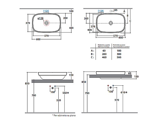 Раковина-чаша Globo Genesis 60 GE042.BI*0 Белая