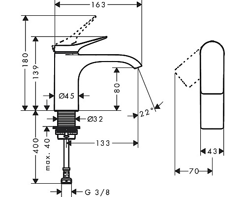 Кран для одного типа воды Hansgrohe Vivenis 80 75013000 Хром