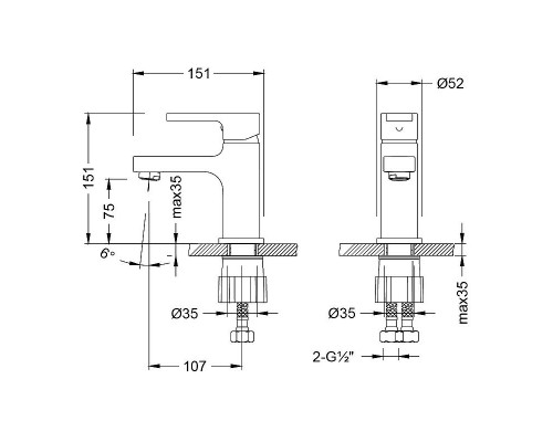 Смеситель для раковины Lemark Aura LM0606CH Хром