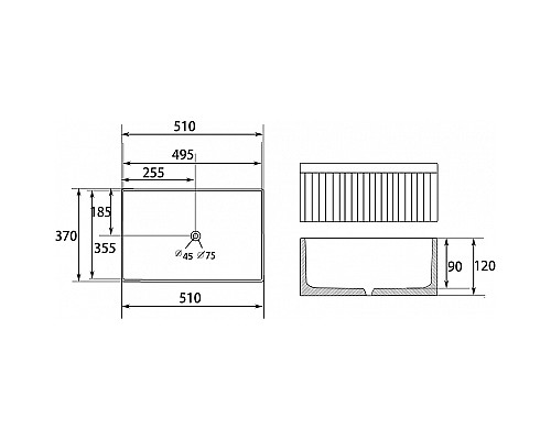 Раковина-чаша Abber Rechteck 51 AC2216 Белая