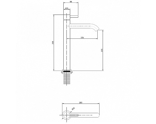 Смеситель для раковины Abber Wasser Kreis AF8111 Хром