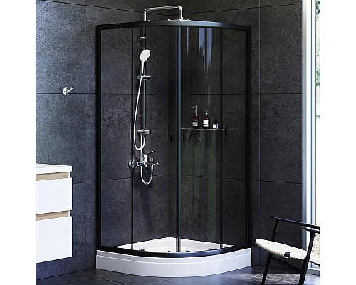 Душевой уголок AM.PM X-Joy Twin Slide 90х90 W88E-205-090BT64 профиль Черный матовый стекло прозрачное