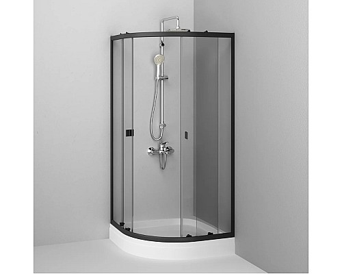 Душевой уголок AM.PM X-Joy Twin Slide 90х90 W88E-205-090BT64 профиль Черный матовый стекло прозрачное