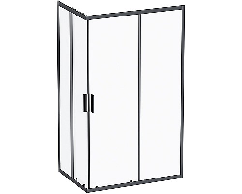 Комплект душевого уголка с душевой системой и аксессуарами AM.PM Gem S 120x80 WK93ER профиль Черный матовый стекло прозрачное