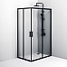 Комплект душевого уголка с душевой системой и аксессуарами AM.PM Gem S 120x80 WK93ER профиль Черный матовый стекло прозрачное