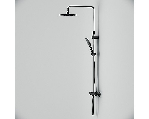 Комплект душевого уголка с душевой системой и аксессуарами AM.PM Gem S 120x80 WK93ER профиль Черный матовый стекло прозрачное