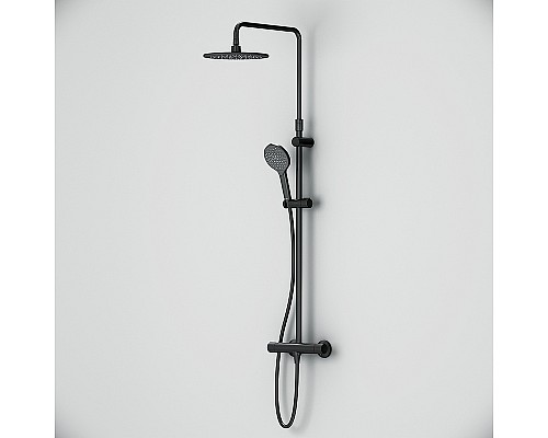 Комплект душевого уголка с душевой системой и аксессуарами AM.PM Gem S 120x80 WK93ER профиль Черный матовый стекло прозрачное