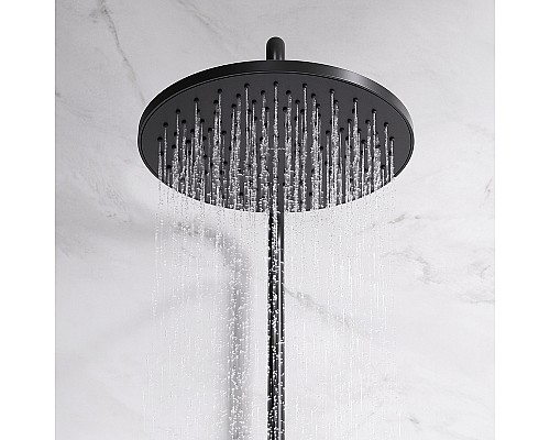 Комплект душевого уголка с душевой системой и аксессуарами AM.PM Gem S 120x80 WK93ER профиль Черный матовый стекло прозрачное