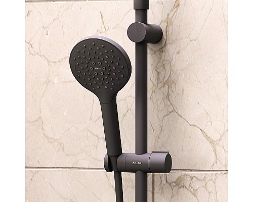 Комплект душевого уголка с душевой системой и аксессуарами AM.PM Gem S 120x80 WK93ER профиль Черный матовый стекло прозрачное