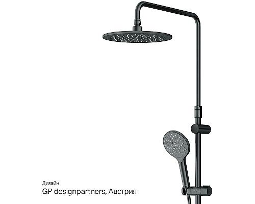 Комплект душевого уголка с душевой системой и аксессуарами AM.PM Gem S 120x80 WK93ER профиль Черный матовый стекло прозрачное