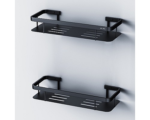 Комплект душевого уголка с душевой системой и аксессуарами AM.PM Gem S 120x80 WK93ER профиль Черный матовый стекло прозрачное