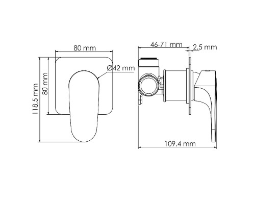 Смеситель для душа WasserKRAFT Weida 3151 Хром