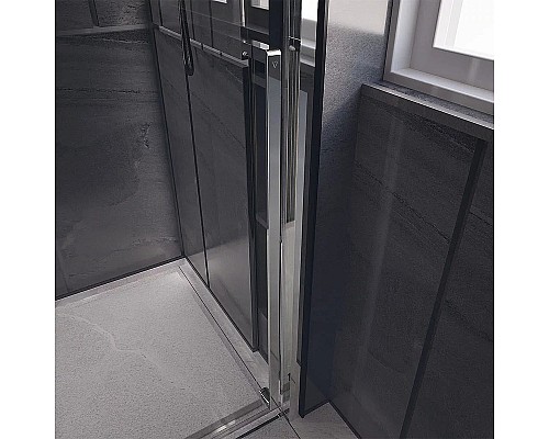 Душевая дверь Veconi Premium Trento PTD-30CH 150 PTD30-CH-150-01-C4 профиль Хром стекло прозрачное