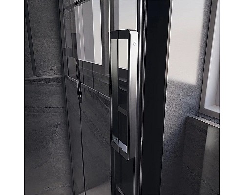 Душевая дверь Veconi Premium Trento PTD-40GR 120 PTD40-GR-120-01-C4 профиль Брашированный графит стекло прозрачное