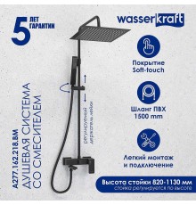 Душевая система WasserKRAFT Abens Черная матовая