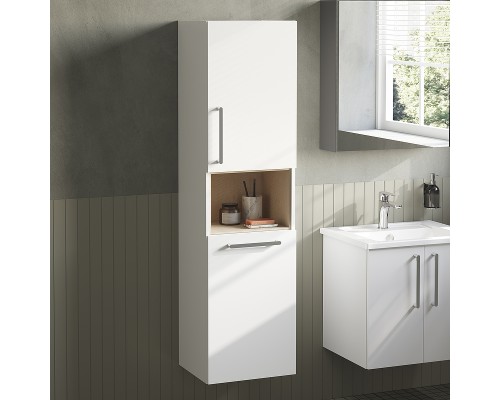 Шкаф пенал Vitra Root 40 R 66231 подвесной с бельевое корзиной Белый глянцевый