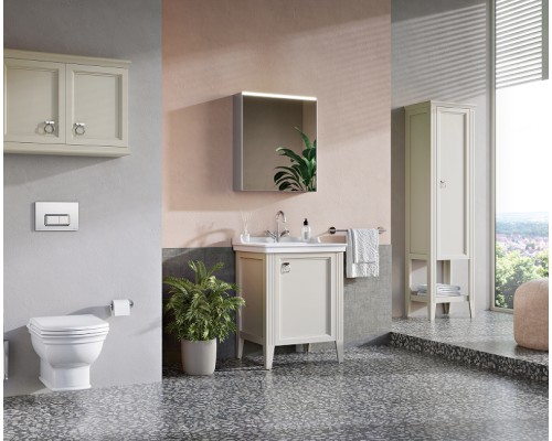 Зеркальный шкаф Vitra 60 R 66910 с подсветкой Антрацит глянцевый