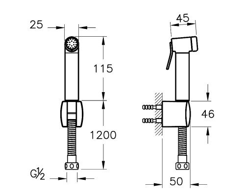 Гигиенический душ Vitra Hygienic A45747 Хром