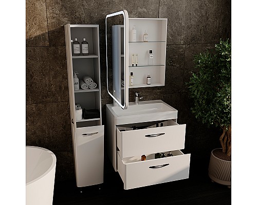 Зеркальный шкаф Style Line Каре 60 L СС-00002370 с подсветкой Белый