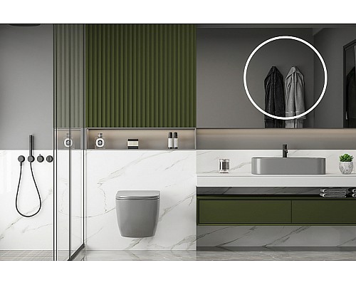 Унитаз Abber Bequem AC1103MG подвесной Серый матовый с сиденьем Микролифт