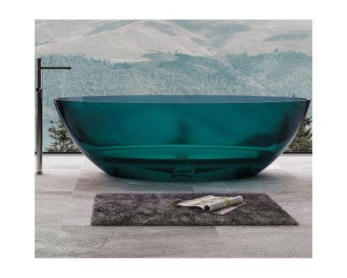 Ванна из полиэфирной смолы Abber Kristall 180х85 AT9702Aquamarin Бирюзовая без гидромассажа