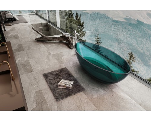 Ванна из полиэфирной смолы Abber Kristall 180х85 AT9702Aquamarin Бирюзовая без гидромассажа