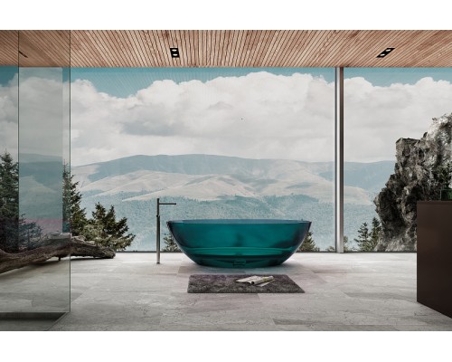 Ванна из полиэфирной смолы Abber Kristall 180х85 AT9702Aquamarin Бирюзовая без гидромассажа