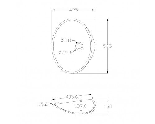 Раковина-чаша Abber Kristall 54 AT2812Opal Коричневая