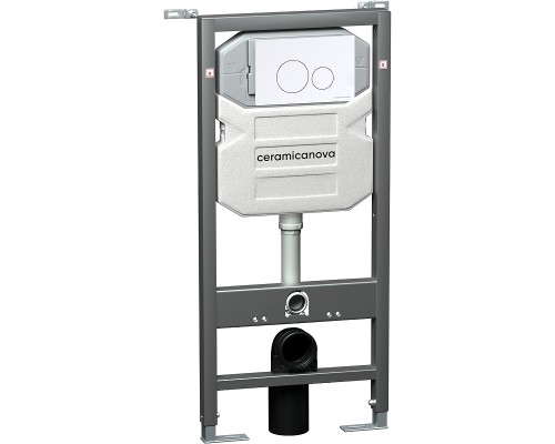 Комплект унитаза с инсталляцией Ceramicanova Metropol CN4002_1001W_1000 с сиденьем Микролифт и Белой клавишей смыва