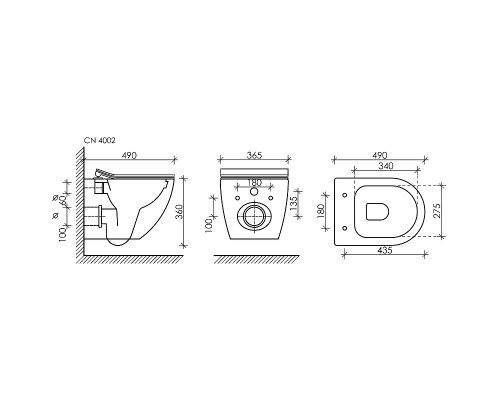 Комплект унитаза с инсталляцией Ceramicanova Metropol CN4002_1001W_1000 с сиденьем Микролифт и Белой клавишей смыва