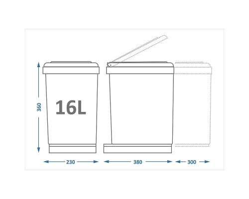 Система сортировки мусора Alveus Albio 10 1x16 L 1090331 Серая