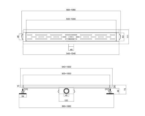 Душевой лоток Esbano Meta 80 M-TILE-80SG с решеткой Золото матовое / под плитку