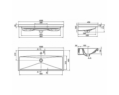 Раковина BelBagno 100 BB-0324-100-LVB Белая